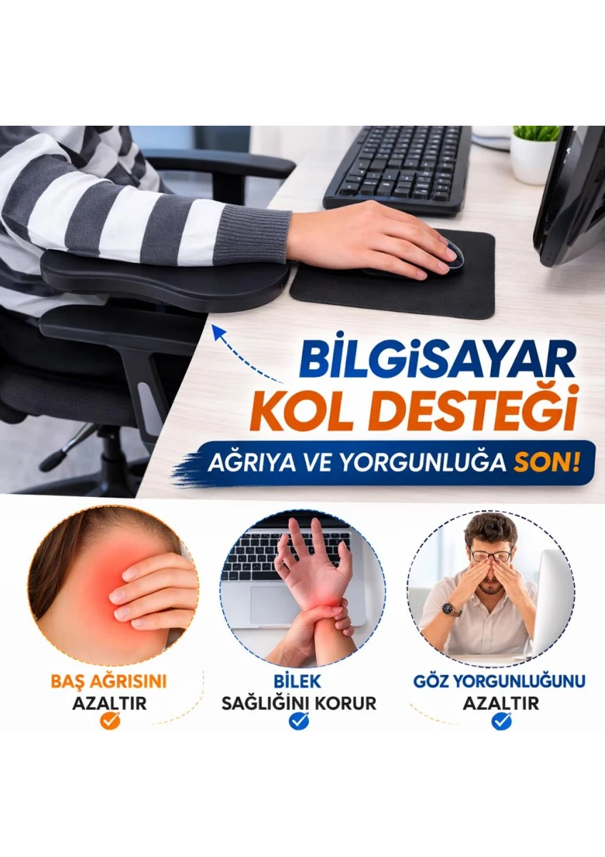 Masa Koltuk Için Kol Dayama Pedi Ayarlanabilir Dönebilen Bilgisayar Kol Dayanağı Kol Dayama Pedi